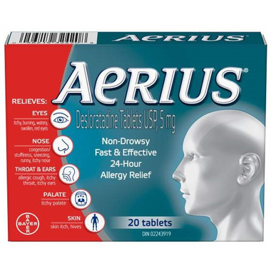 Aerius Non-Drowsy 24-Hour Allergy Small 20 tablets