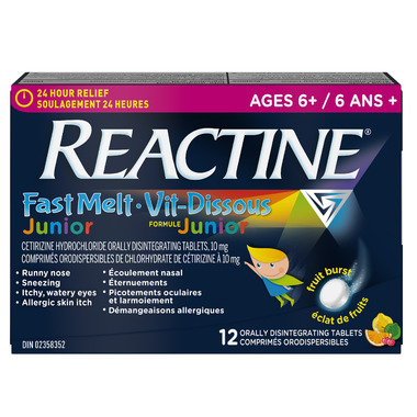 Reactine Allergy Junior Fast Melt Tablets 12 Tablets