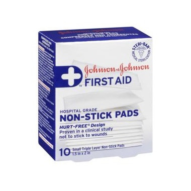Johnson & Johnson First Aid Non-Stick Pads 10 Count