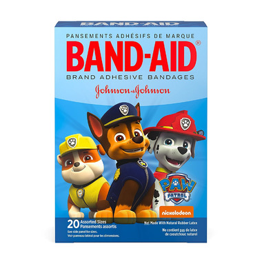 Band-Aid Brand Adhesive Bandages Paw Patrol Assorted Sizes & Designs 20 Bandages
