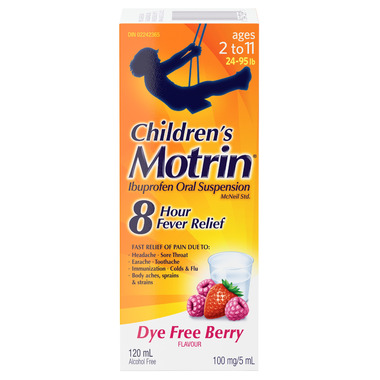 Motrin Childrens Liquid Pain Relief Ibuprofen Berry Dye Free Berry 120 mL