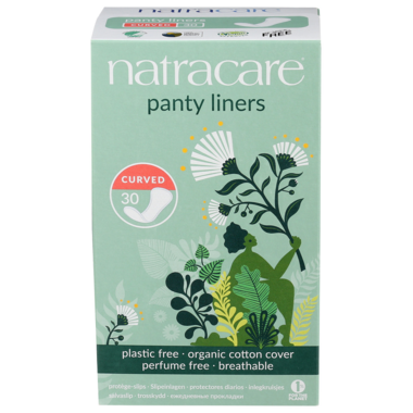 Natracare Natural Panty Liners Curved 30 Count
